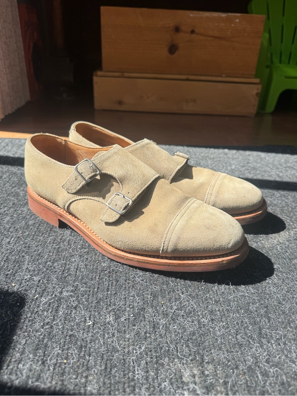 Mark McNairy Double Monk Suede Dress Shoes